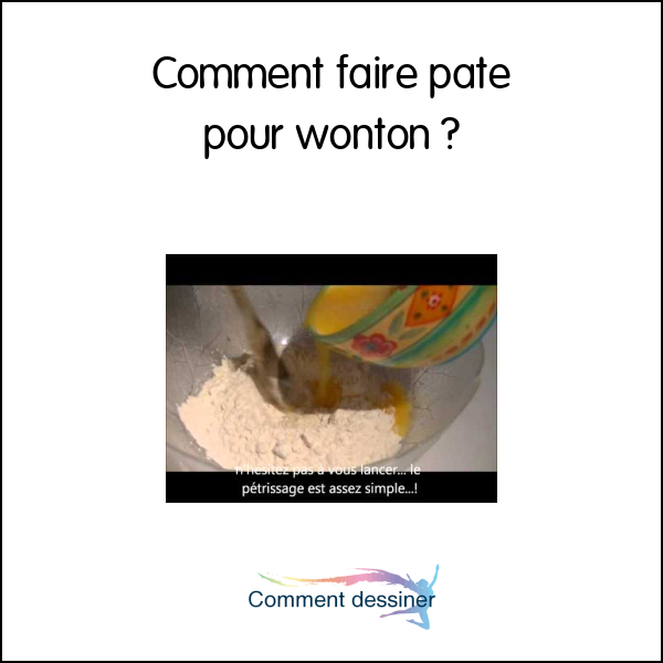 Comment faire pate pour wonton